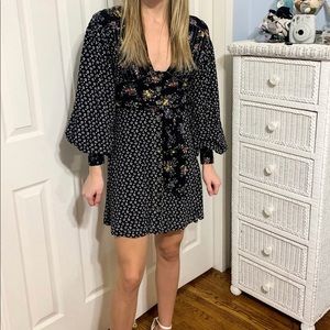 Free People Floral mix Dress with buttons
